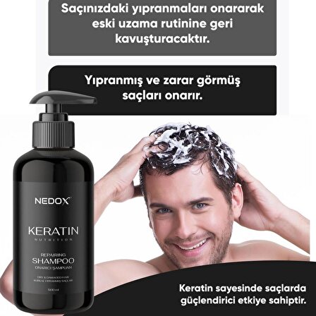 NEDOX Yıpranmış Saçlar Için Keratinli Saç Bakım Şampuanı 500 ml